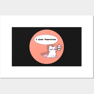 Tourettes disability awareness cute cat Posters and Art